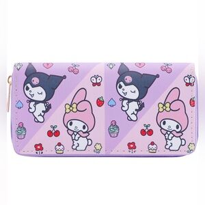 Sanrio My Melody and Kuromi Wallet with Plush Keychain